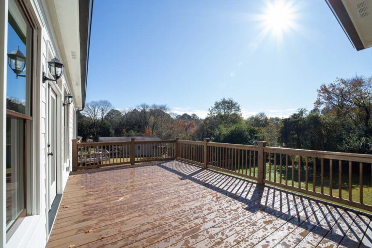 Large elevated wood deck